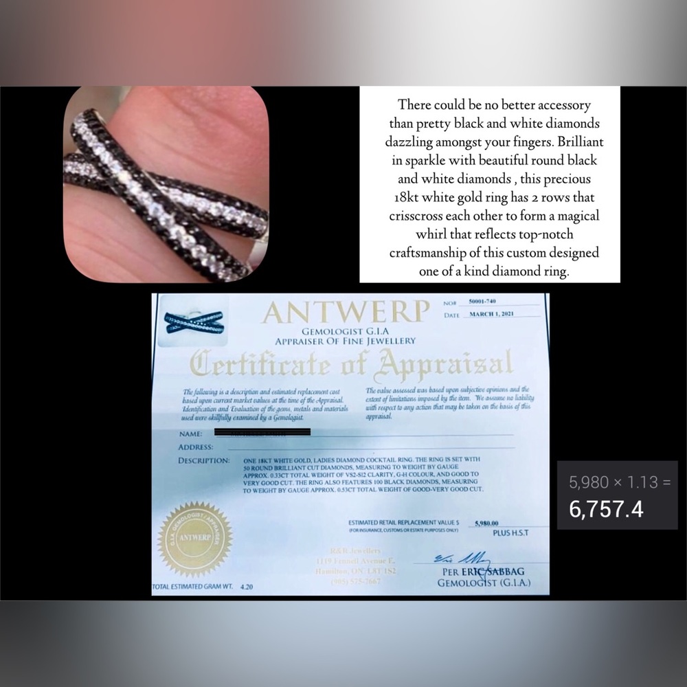 💎 PRICE REDUCED BELOW COST 💎 150 Diamonds & 18kt gold with CERTIFIED APPRAISAL